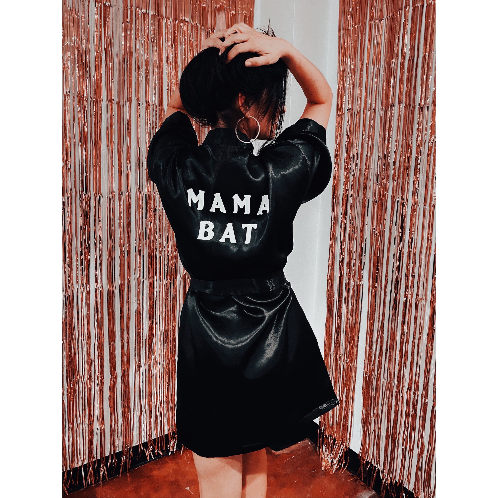 Mama Bat Satin Robe or Swim Cover-up