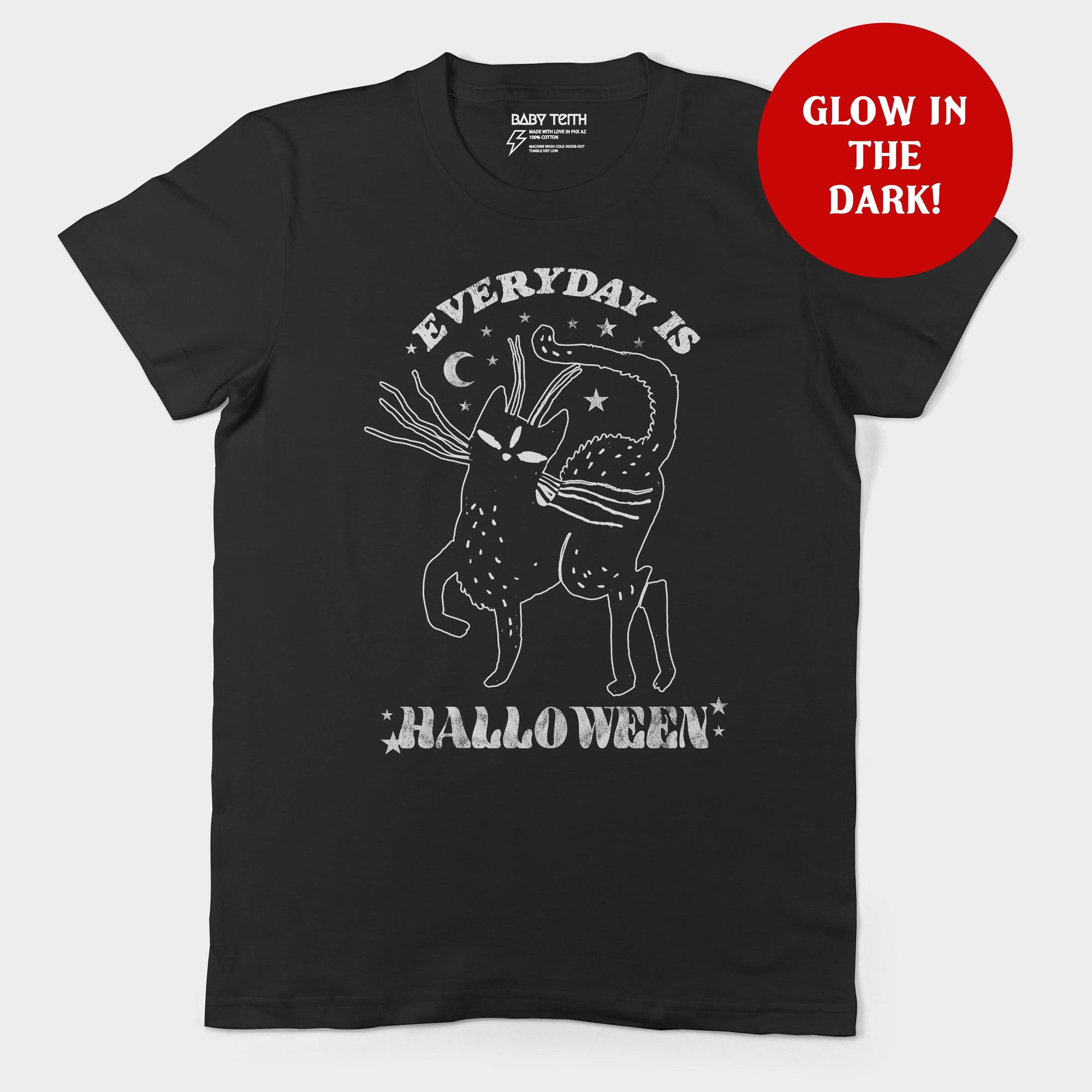 Everyday is Halloween Glow in the Dark Unisex Tee for Adults - Baby Teith