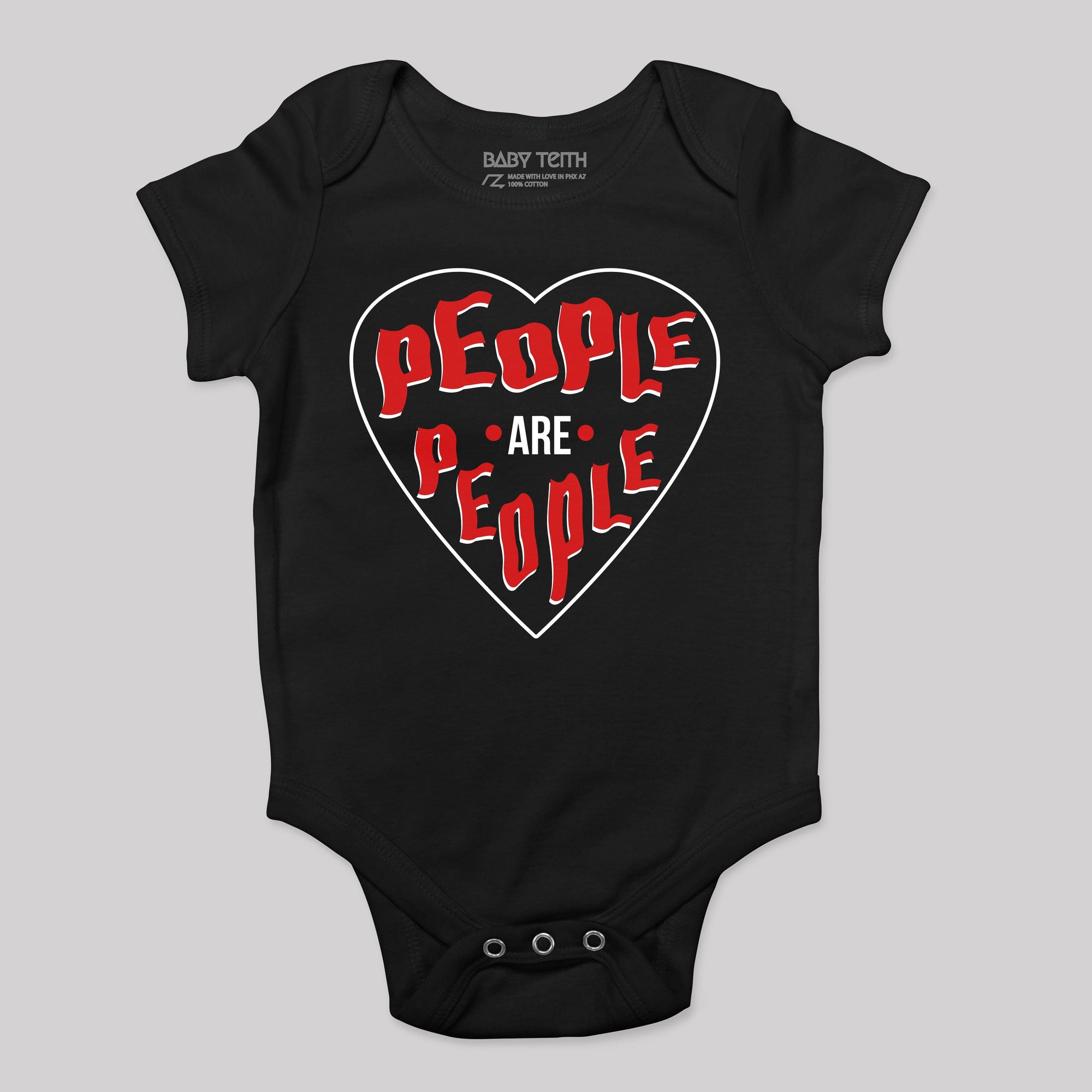 &quot;People Are People&quot; Sleeve Baby Bodysuit - Baby Teith