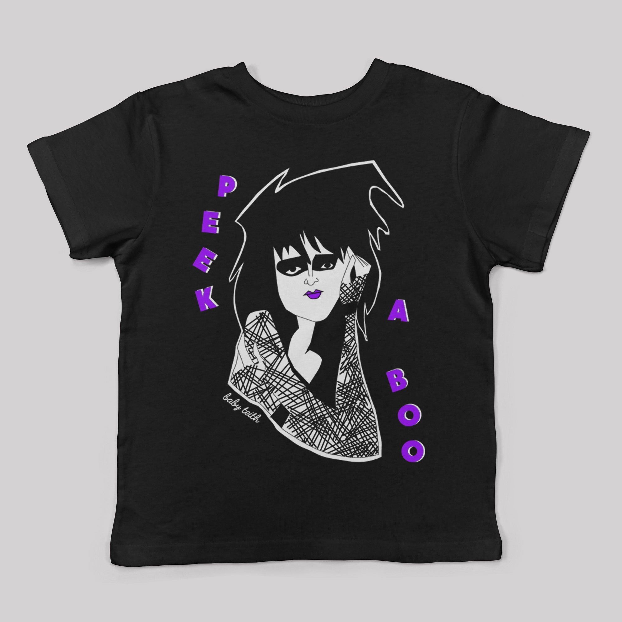 &quot;Peek-a-boo&quot; Siouxsie Sioux Inspired Tee for Kids - Baby Teith