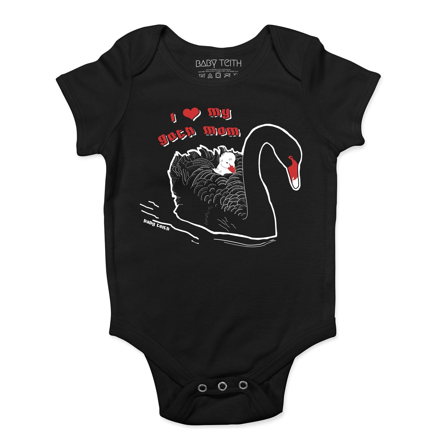 "I Love My Goth Mom" Bodysuit for Babies - Baby Teith