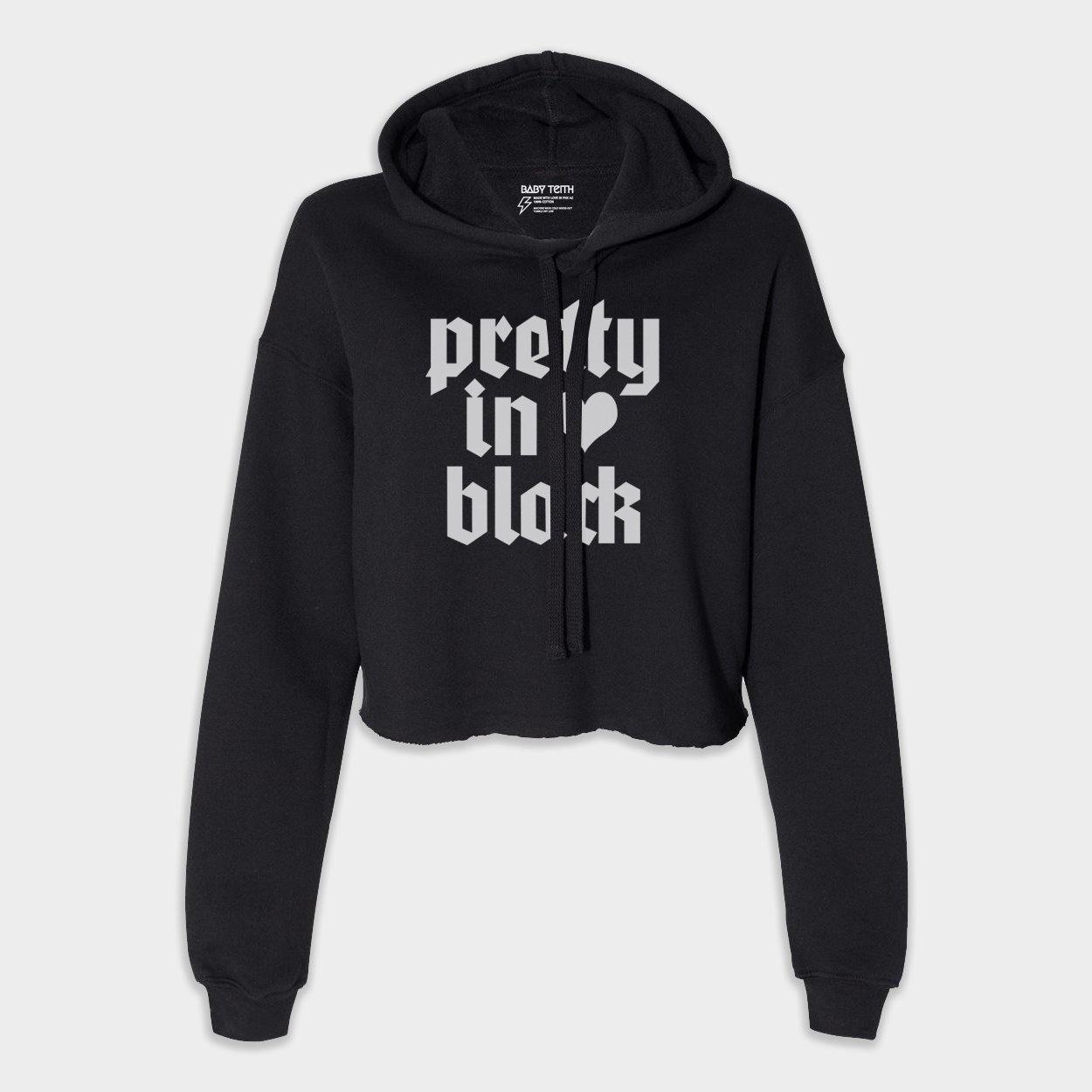 Pretty in Black Cropped Hoodie - Baby Teith
