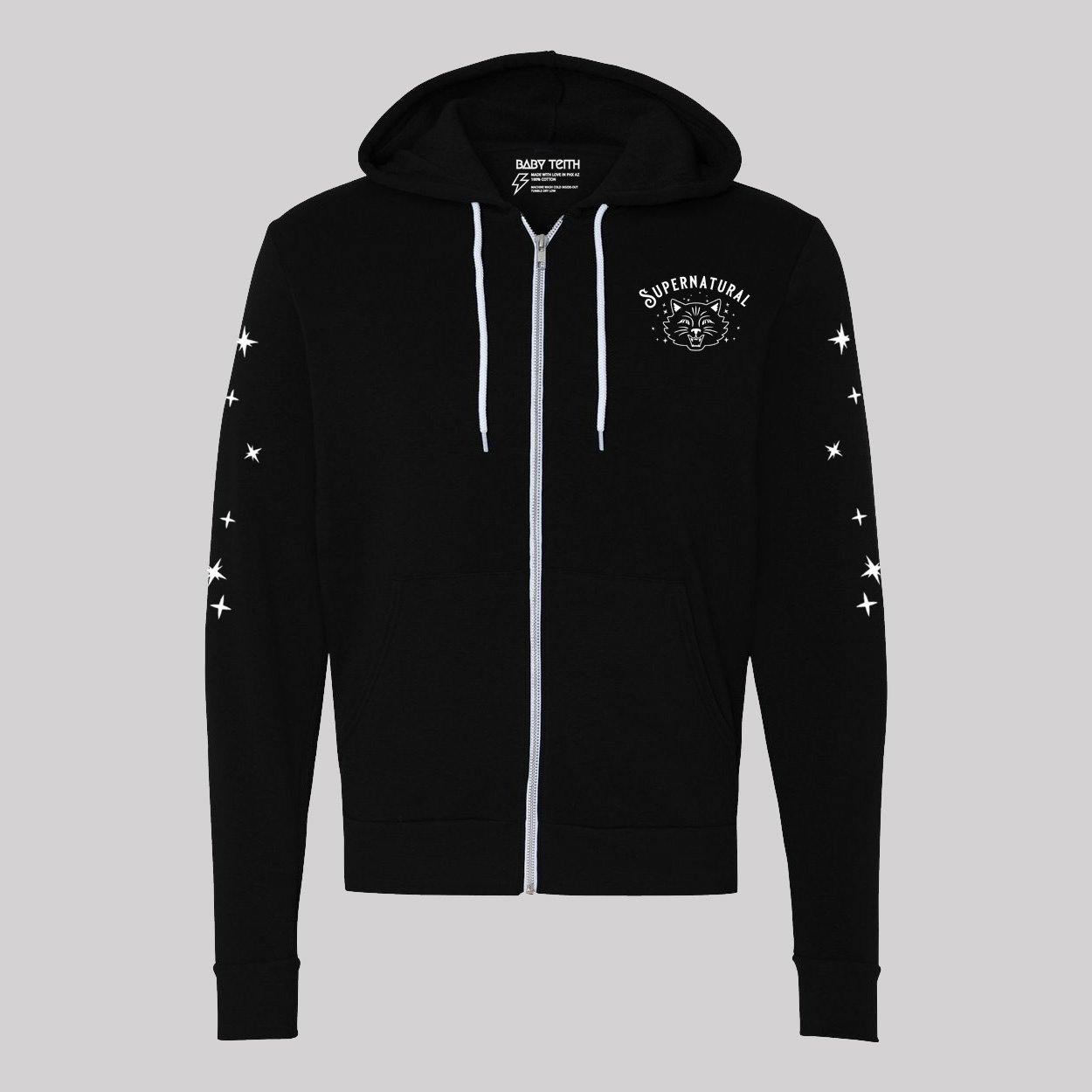 Supernatural Cat Unisex Zip-Up Hoodie - Baby Teith
