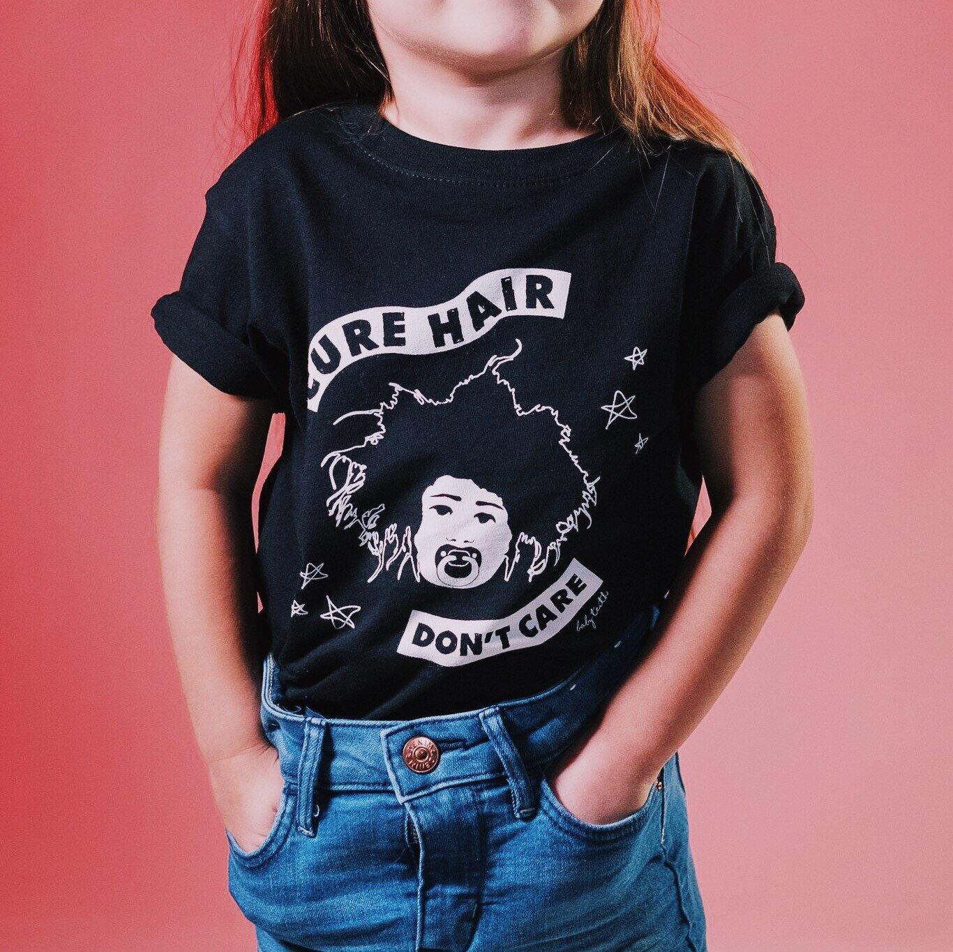 &quot;Cure Hair Don&#39;t Care&quot; Tee for Kids - Baby Teith