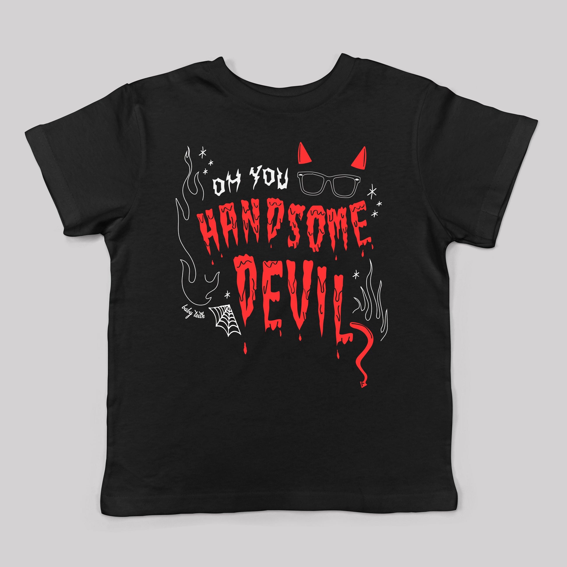 Handsome Devil Halloween Kids Tee - Baby Teith