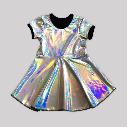 Prismatic Holosheen Skater Dress