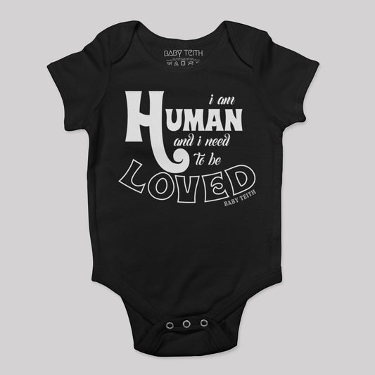 "I am Human" Short Sleeve Baby Bodysuit (6 colors) - Baby Teith