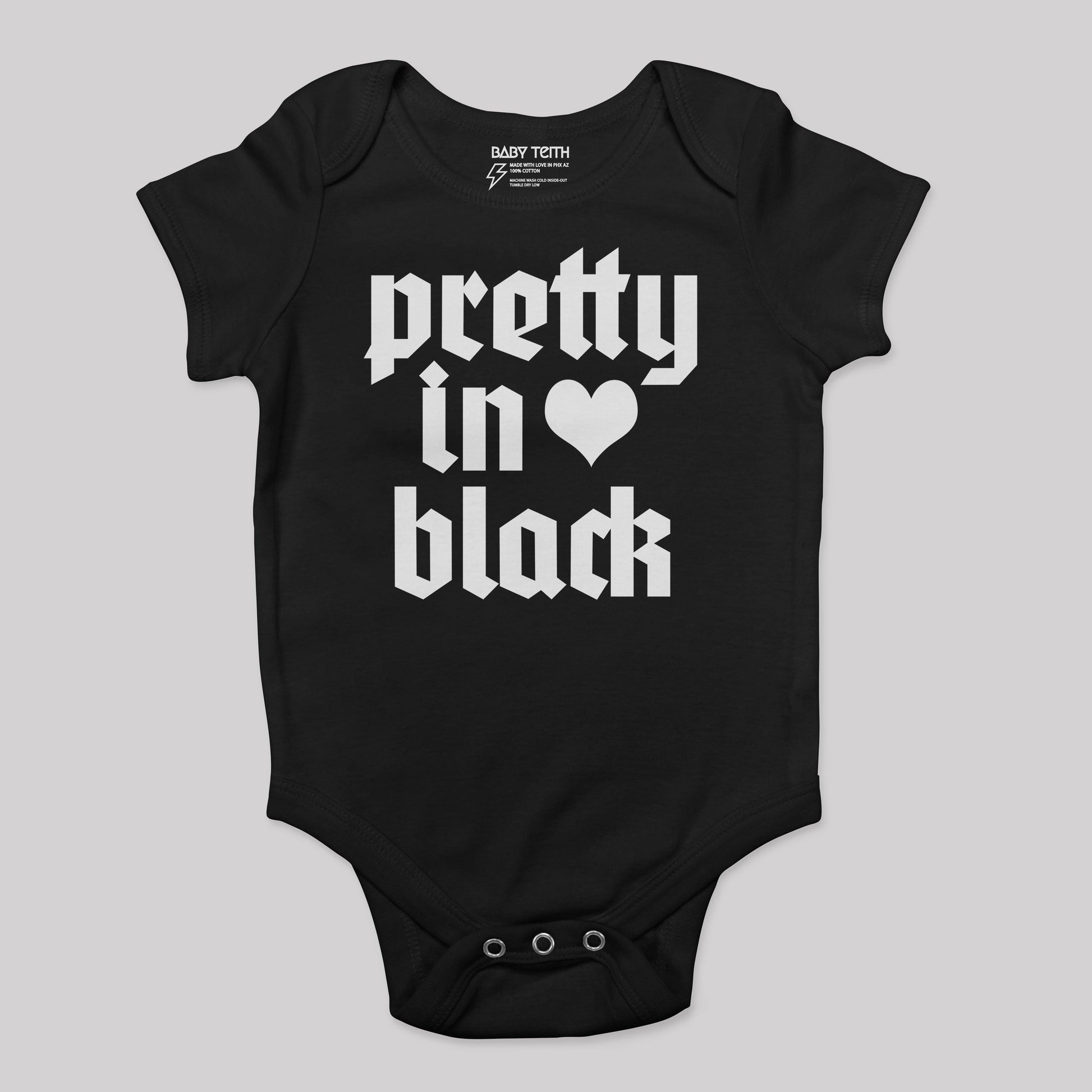 Pretty in Black Baby Bodysuit - Baby Teith