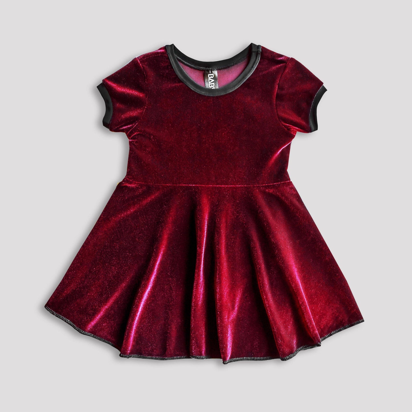 Candy Red Velvet Skater Dress for Kids - Baby Teith