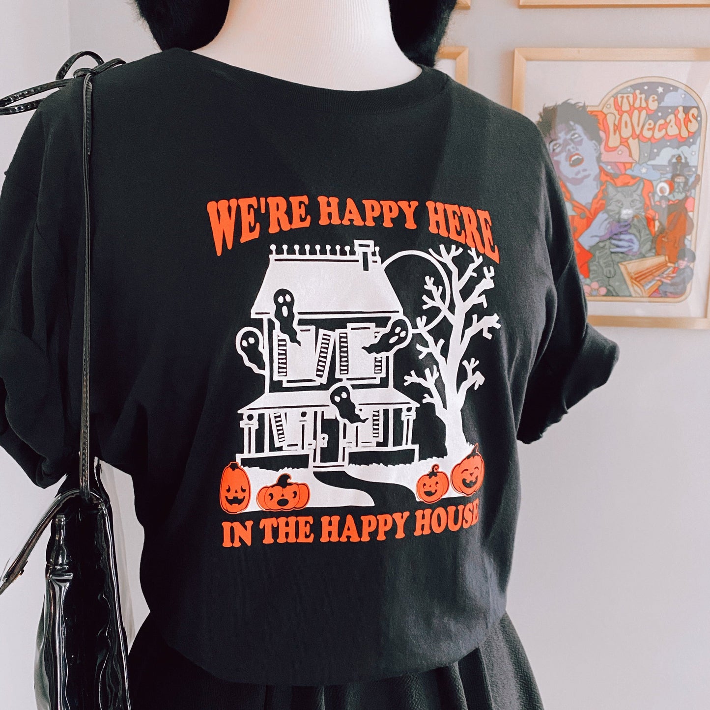 Happy Haunted House Halloween Unisex Tee for Adults