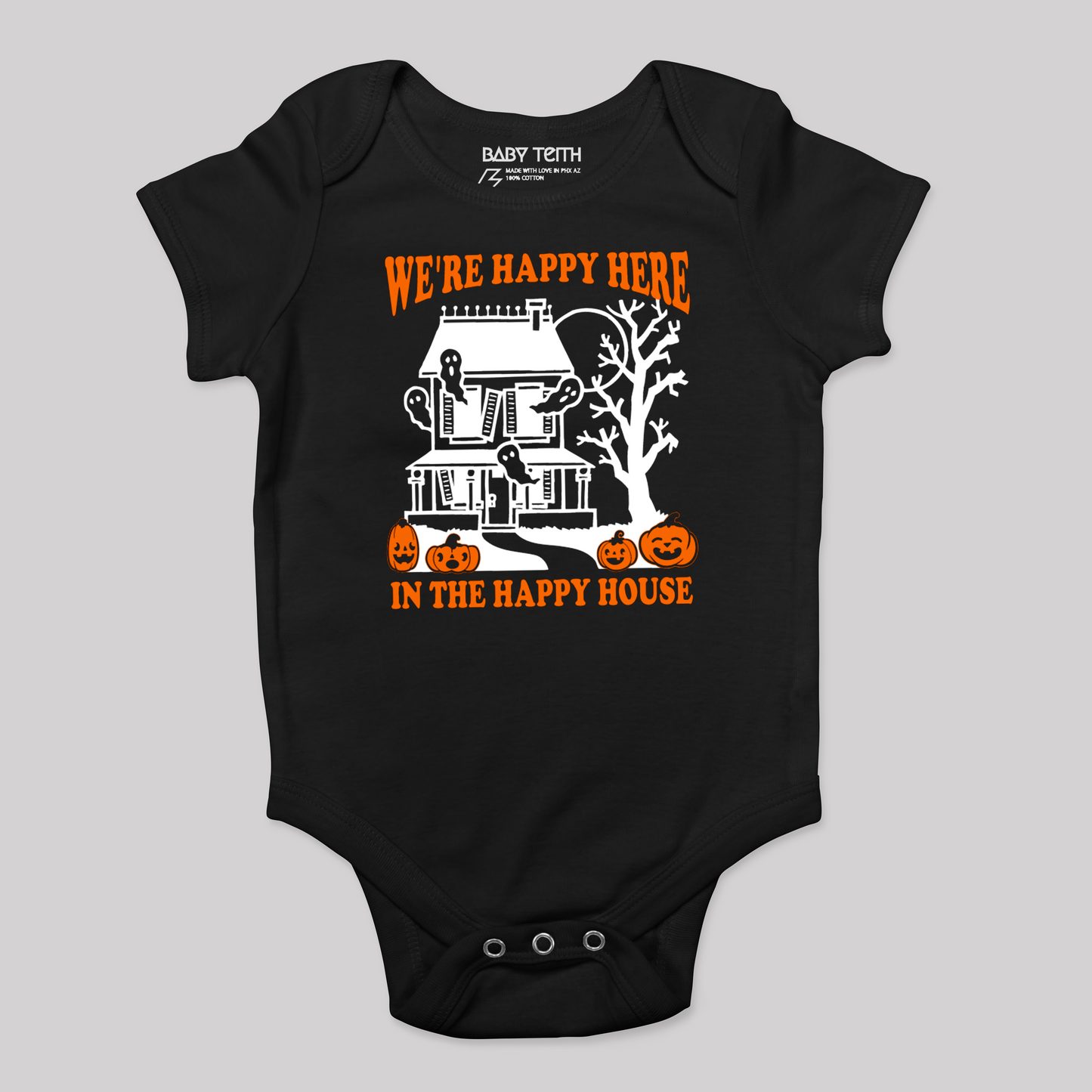 Happy Haunted House Baby Bodysuit - Baby Teith