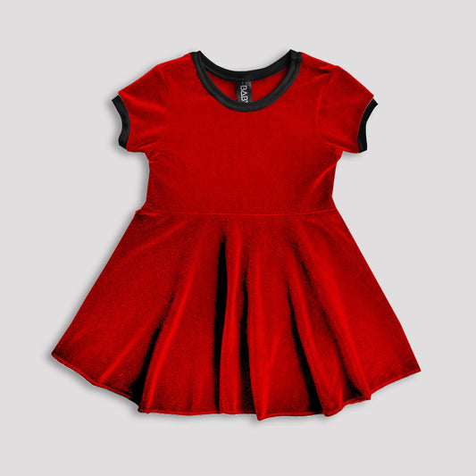 Lovesong Red Velvet Dress - Baby Teith