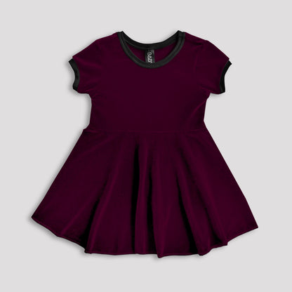 Cherry-Coloured Funk Velvet Dress - Baby Teith