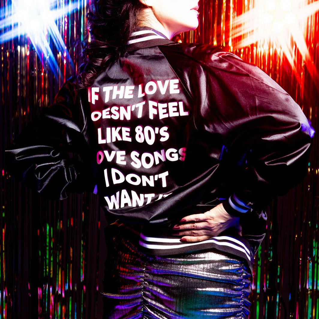 80's Love Songs Satin Unisex Jacket - Baby Teith