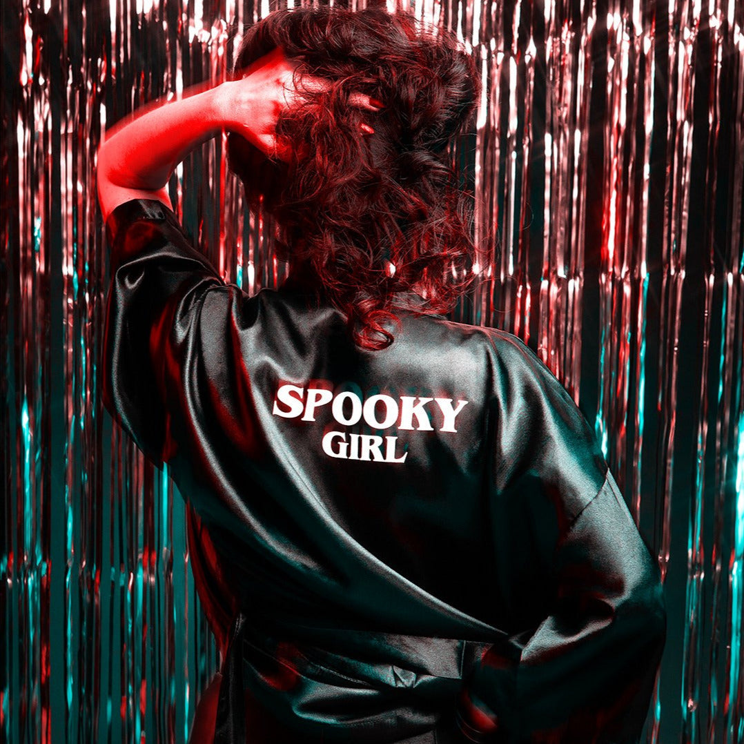 Spooky Girl Satin Robe or Swim Cover-up - Baby Teith