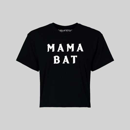 Mama Bat Cropped Tee - Baby Teith