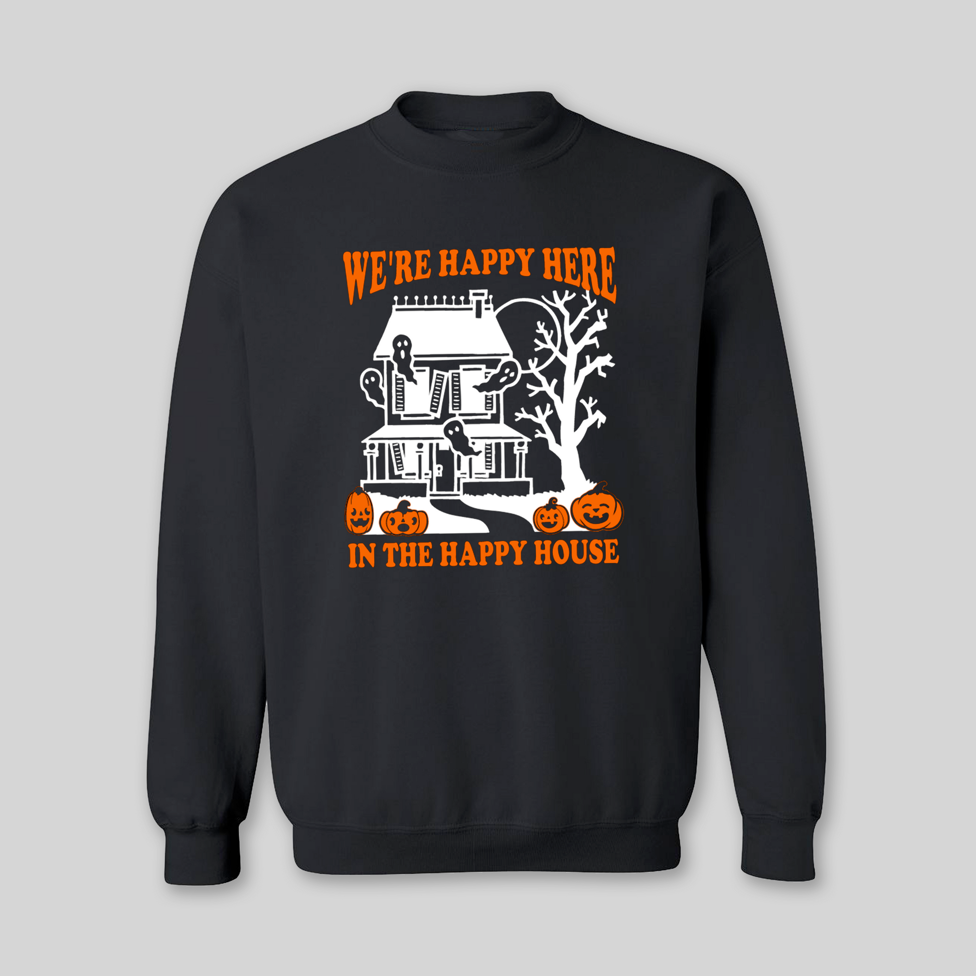 Happy Haunted House Sweatshirt for Adults - Baby Teith