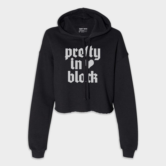 Pretty in Black Cropped Hoodie - Baby Teith