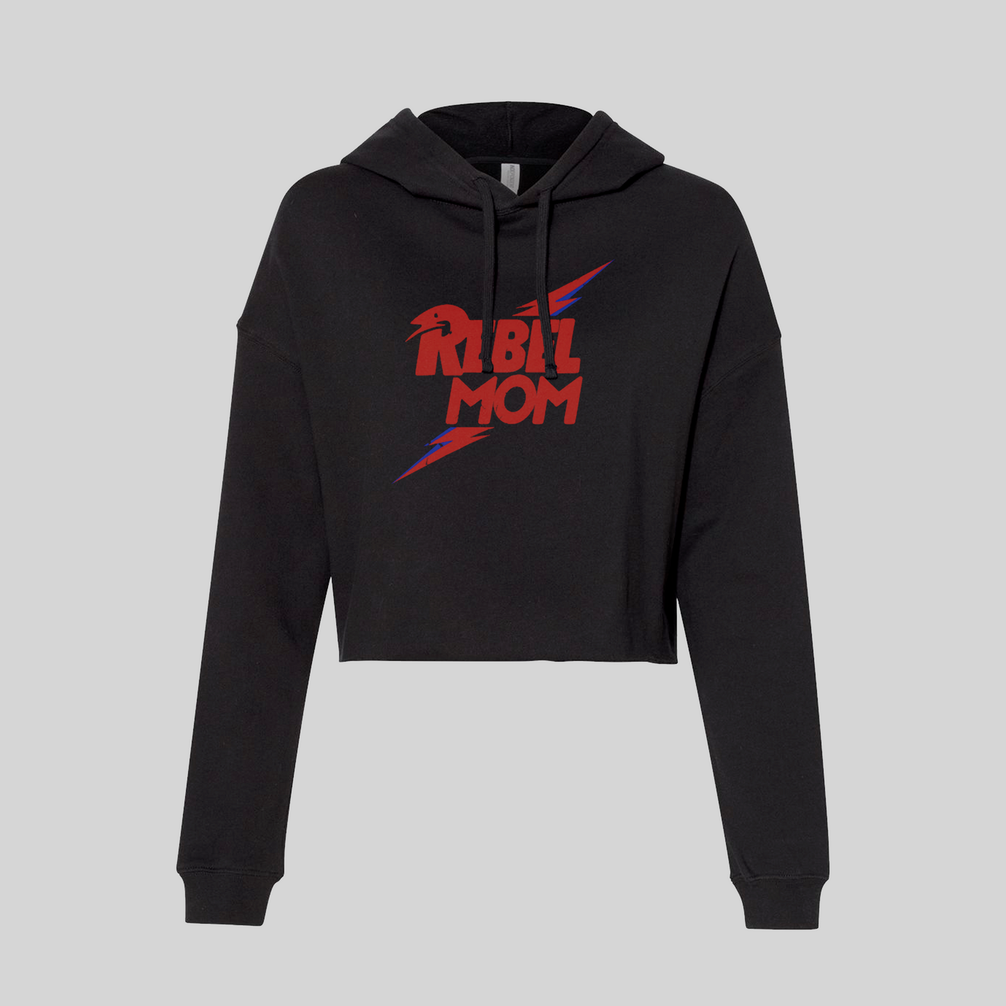 Rebel Mom Black Cropped Hoodie - Baby Teith