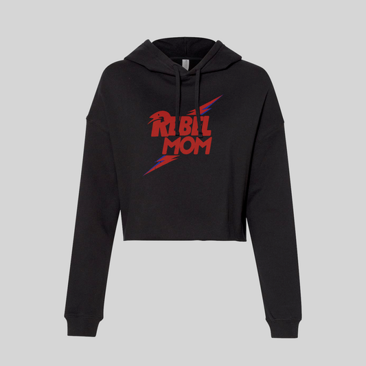 Rebel Mom Black Cropped Hoodie - Baby Teith