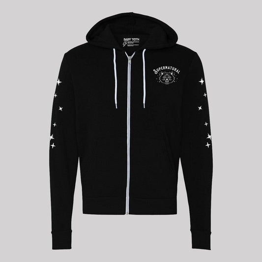 Supernatural Cat Unisex Zip-Up Hoodie - Baby Teith