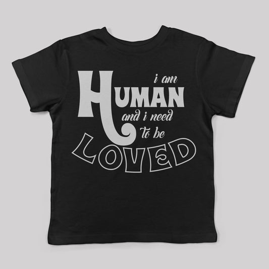 "I am Human" Tee for Kids in Black - Baby Teith