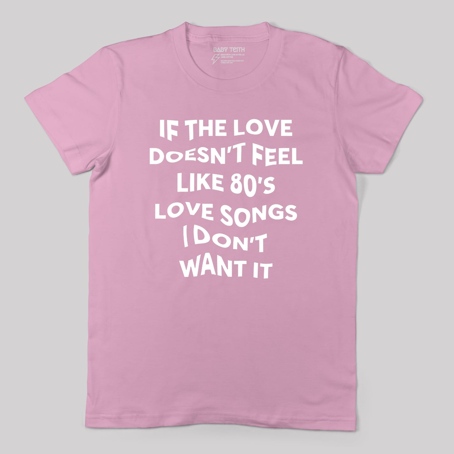 80's Love Songs Unisex Tee for Adults - Baby Teith