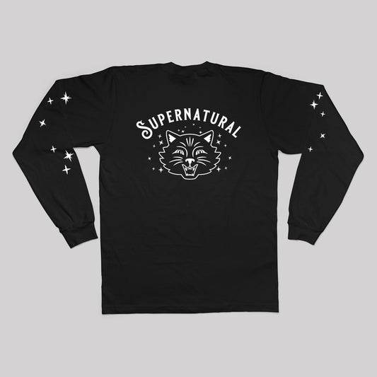 Supernatural Cat Unisex Long Sleeve Tee - Back Print - Baby Teith