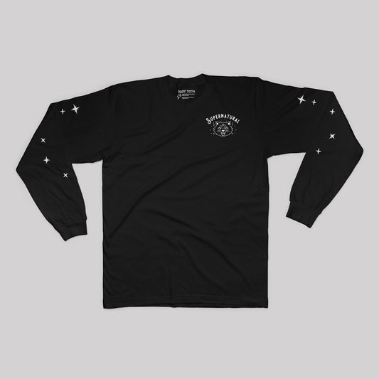 Supernatural Cat Unisex Long Sleeve Tee - Back Print - Baby Teith