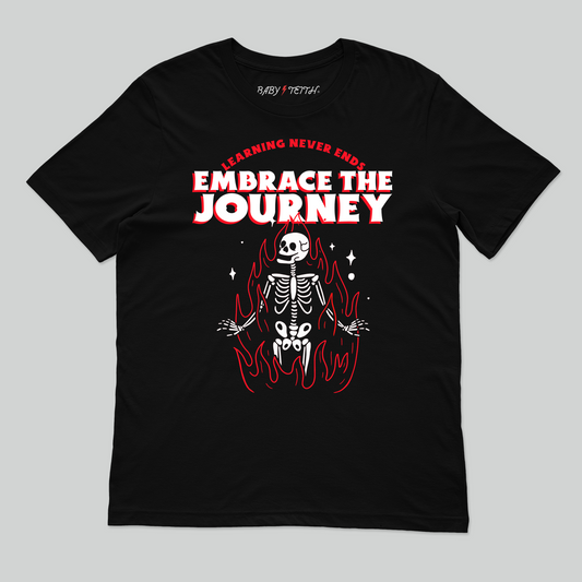 Learning is a Journey Skeleton Unisex Tee for Adults - Baby Teith