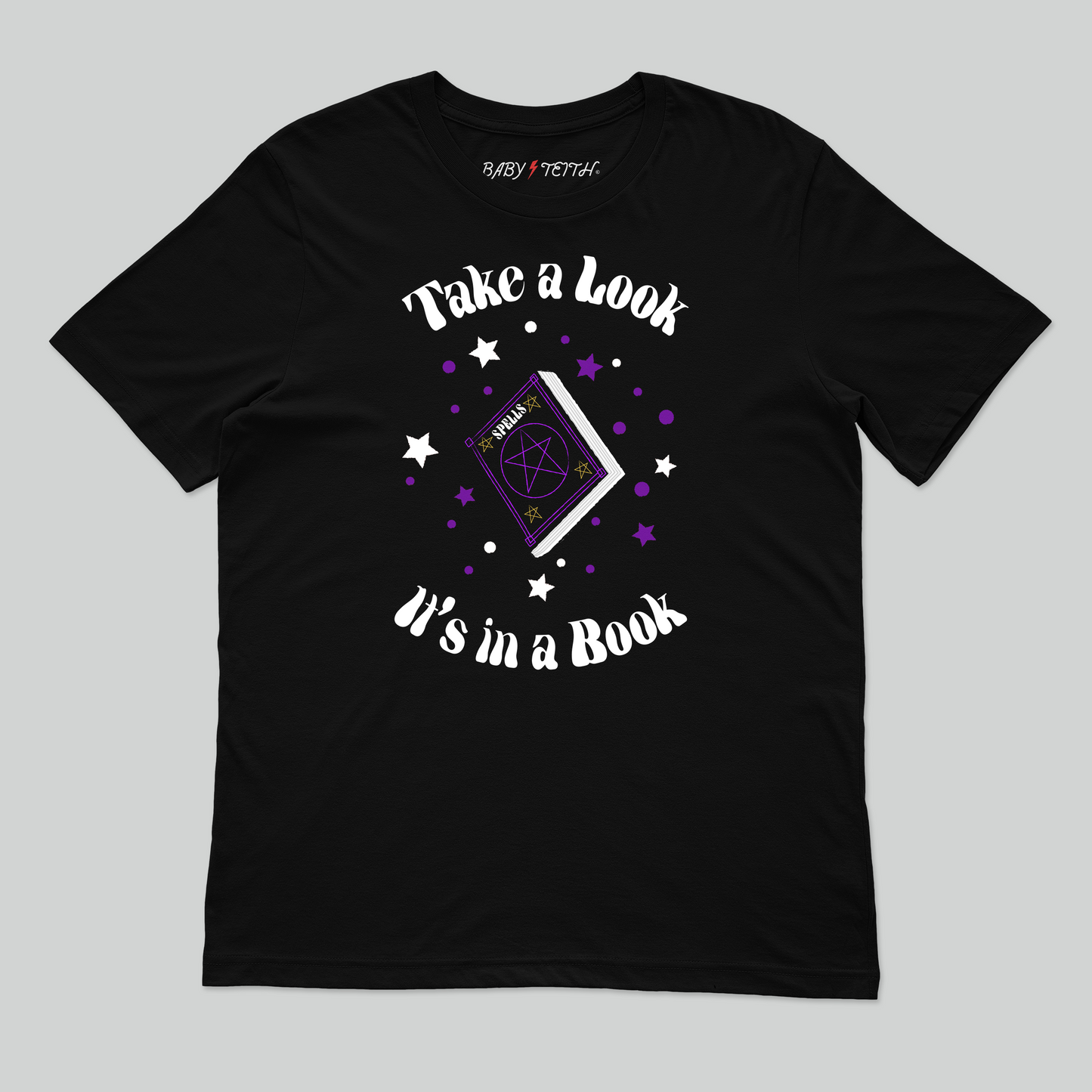 Take a Look It's in a Book Unisex Tee for Adults - Baby Teith