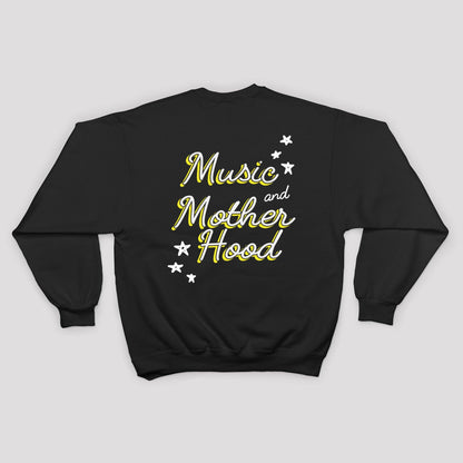 Music and Motherhood Sweatshirt in Black (Back Print) - Baby Teith